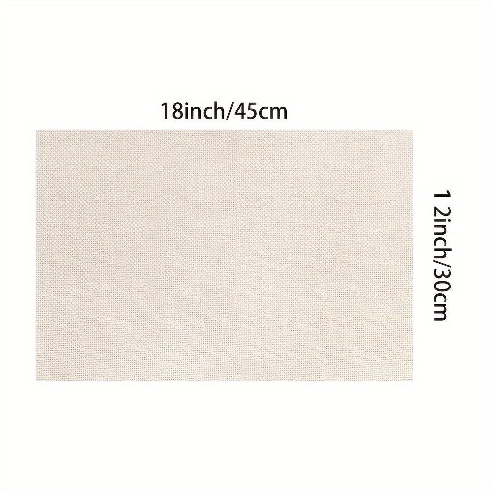 4/6pcs Vintage Floral Carved Linen Placemats Set, Rectangular Hand Wash Only Table Mats, Linen for Dining Room, Kitchen Decor, Heat Resistant,, Suitable for Home, Coffee Shops, Wedding, Party Decoration, Linen Material