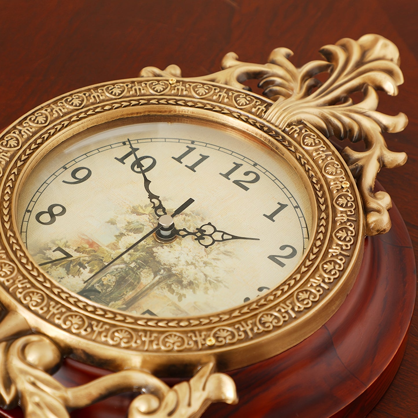 Real Wood Wall Clock with Swinging Pendulum by Aero Snail, Battery Operated Clock for Living Room Decor, Retro Vintage Style Decorative, Improted Mechanism Silent Scanning Hands Watch