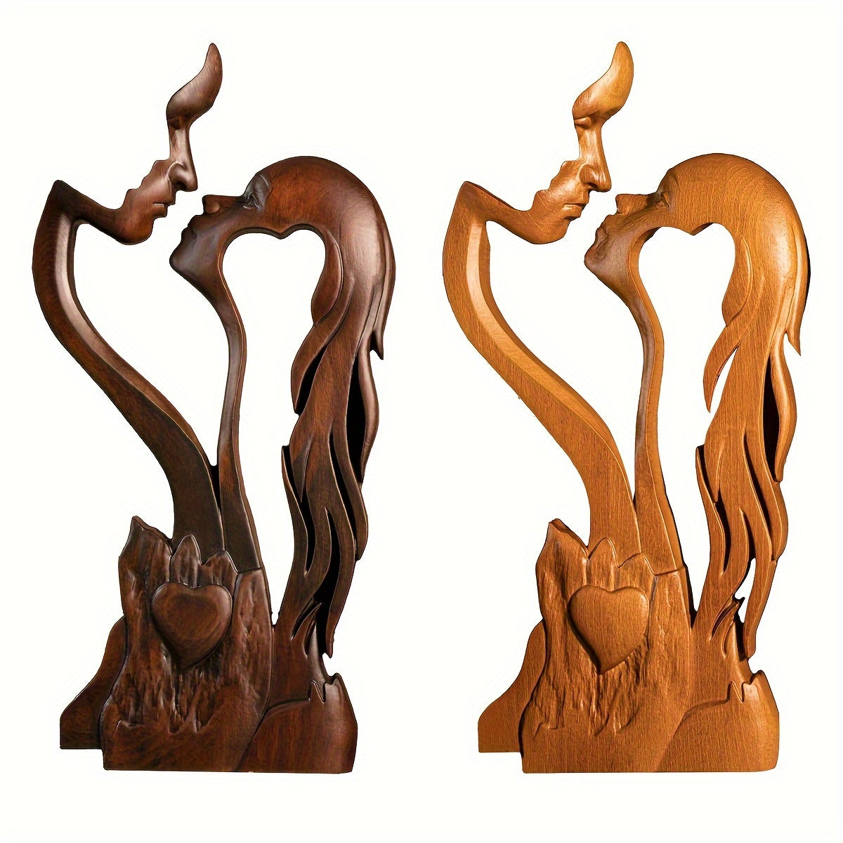1pc Love Forever Wooden Ornament, Valentine's Day Decoration Tabletop Home Decor Sculpture, Couple Kissing Love Art Ornament Figurine, Wedding Gift for Him and Her, Valentine's Day Gifts