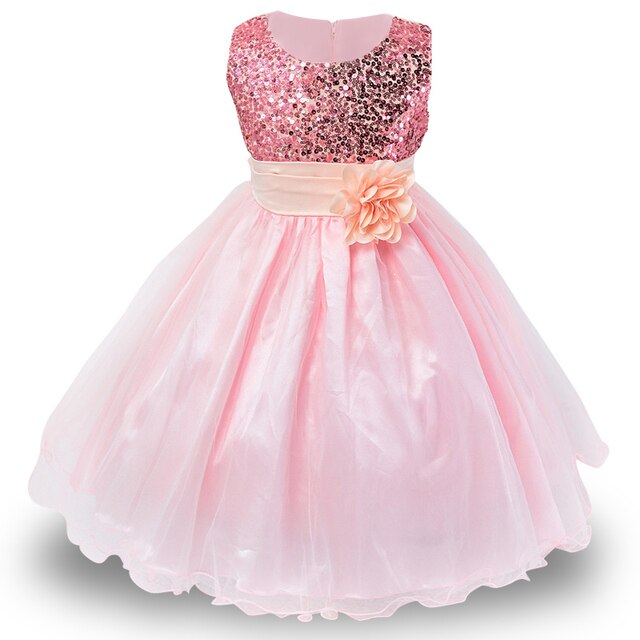 Christmas Girl Dress Princess Wedding Party sequins Sleeveless New Year Clothes-Girls Sequin Dress-Top Super Deals-as picture 8-3T-Free Item Online