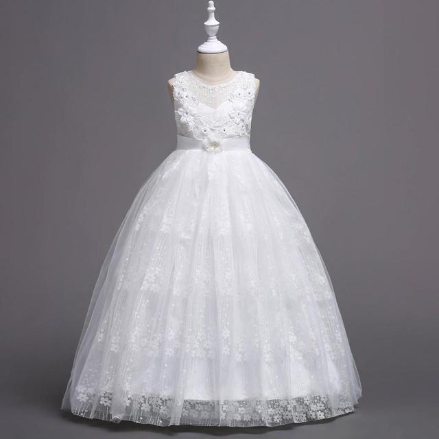 Princess Lace Dress Kids Long Formal Ball Gown
