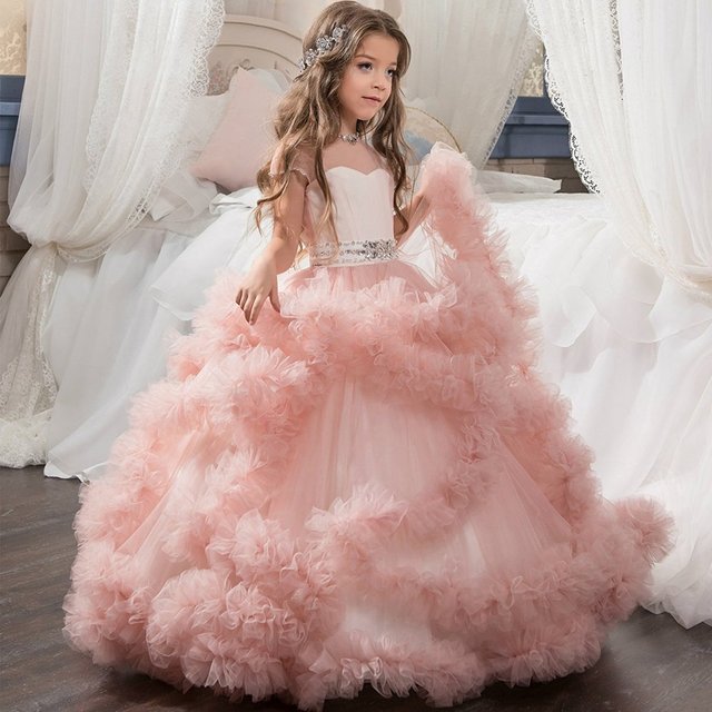 Costume Lace Long Party Flower Girl Wedding Dress