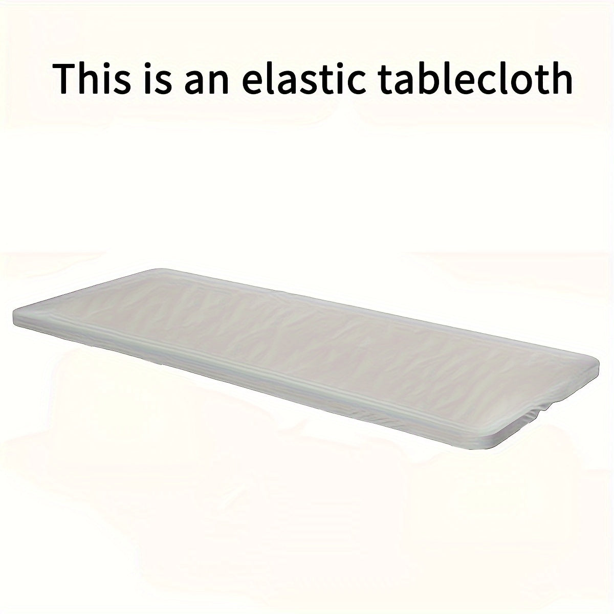 1pc Rectangular Semi-Circle Tablecloth, Wrinkle-Resistant Washable Stretch Fit Polyester Table Cover, Suitable for Parties, Weddings, Gardens, Outdoor, Dining, Picnic