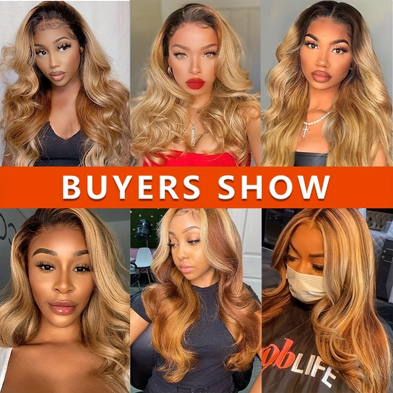 Dark Brown to Blonde Gradient Body Wave Wig