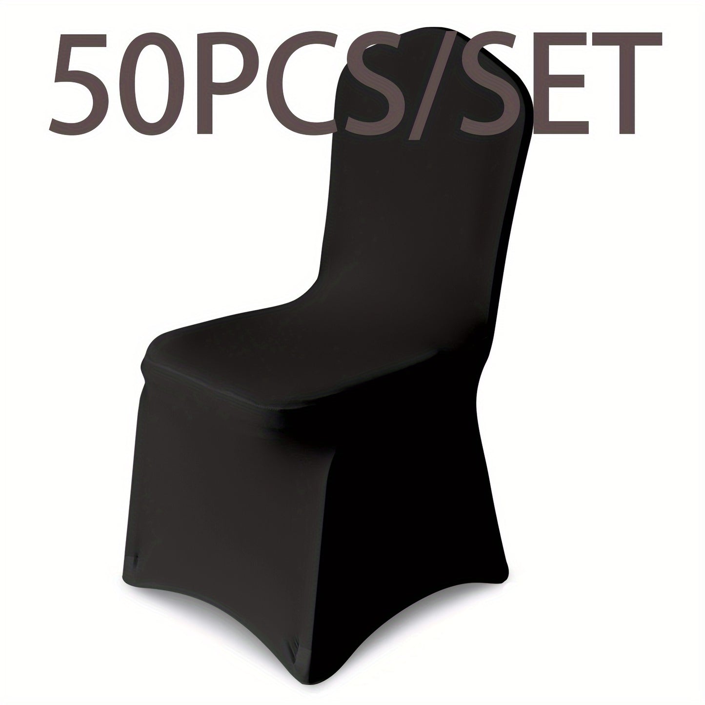 KUOGO 50/100pcs Stretch Chair Covers For Dining Chair, Fitted Spandex Chair Protector, Stretchable Removable Chair Slipcover, For Banquet, Party, Dinning, Celebration, Wedding, White-Dining-100pcs