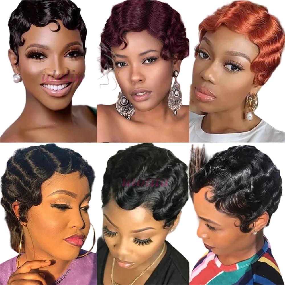 Short Finger Wave Bob Wig