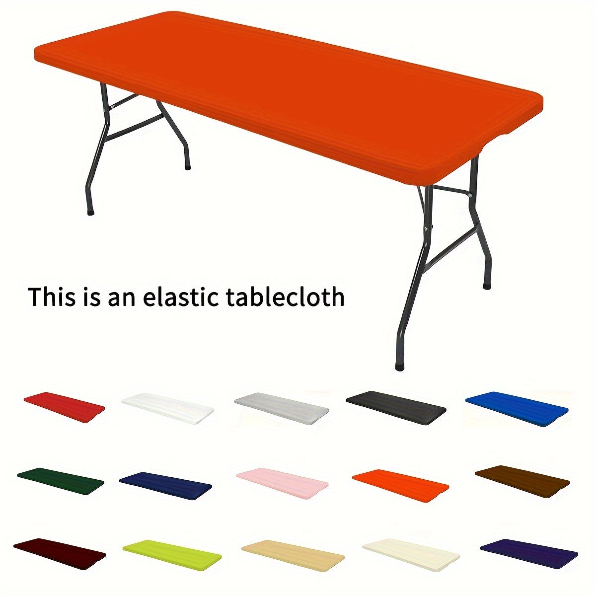 1pc Rectangular Semi-Circle Tablecloth, Wrinkle-Resistant Washable Stretch Fit Polyester Table Cover, Suitable for Parties, Weddings, Gardens, Outdoor, Dining, Picnic
