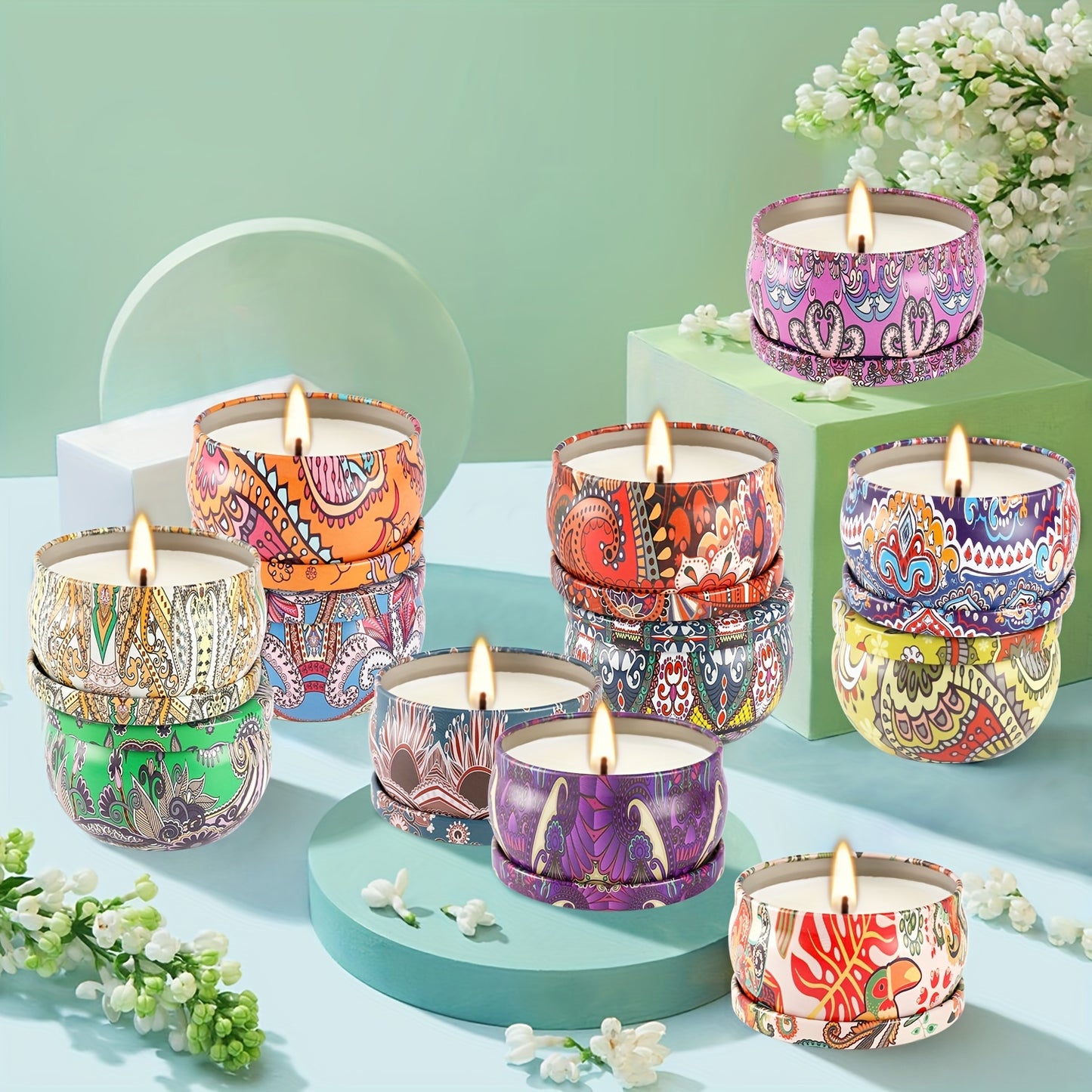 36 Pack Aromatherapy Scented Candle Gift Set Women's Scented Candle Home Natural Decorative Soy Wax Candle Tin Can Portable Travel Candle Yoga Mother's Day Valentine's Day Birthday Gift suit for father's day.