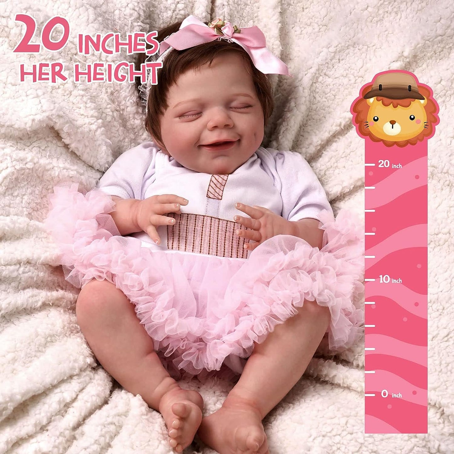 Full Body Silicone Smiling Reborn Doll 22 Inches - Mary