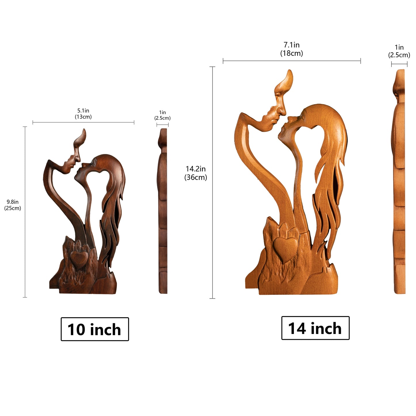 1pc Love Forever Wooden Ornament, Valentine's Day Decoration Tabletop Home Decor Sculpture, Couple Kissing Love Art Ornament Figurine, Wedding Gift for Him and Her, Valentine's Day Gifts