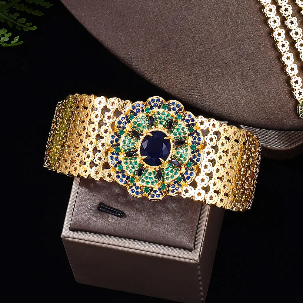 24k gold-plated cubic zirconia 4pcs bride's women jewelry set