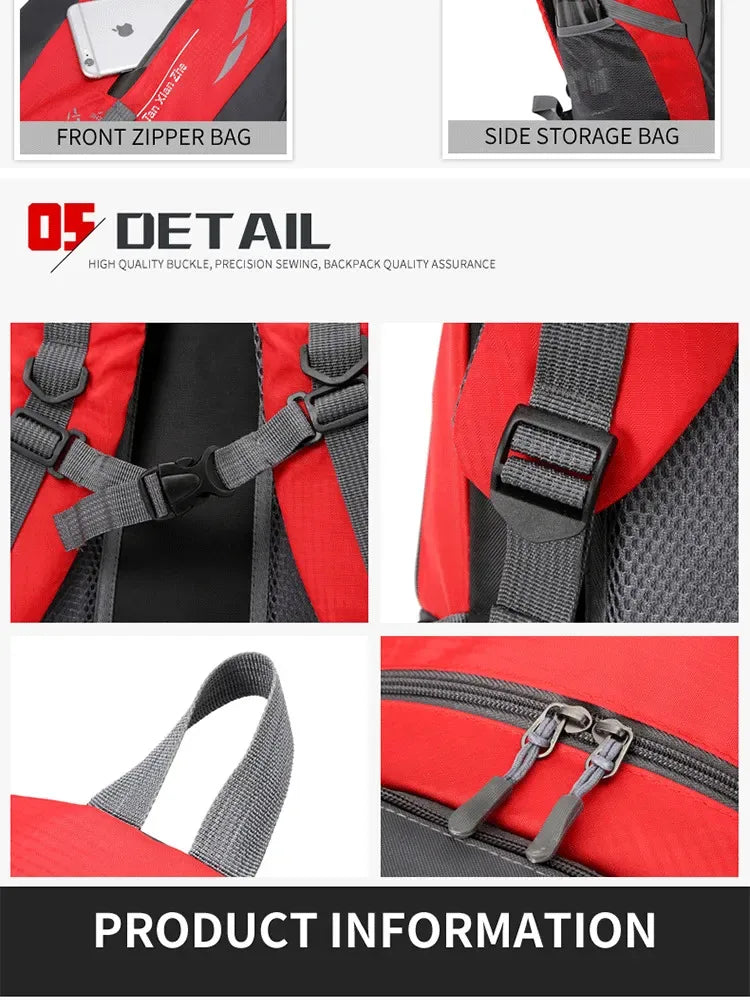 Portable Outdoor Mountaineering Bag Large Capacity Travel Bag Waterproof Men's and Women's Backpack Lightweight Travel Backpack