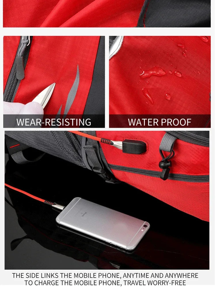 Portable Outdoor Mountaineering Bag Large Capacity Travel Bag Waterproof Men's and Women's Backpack Lightweight Travel Backpack