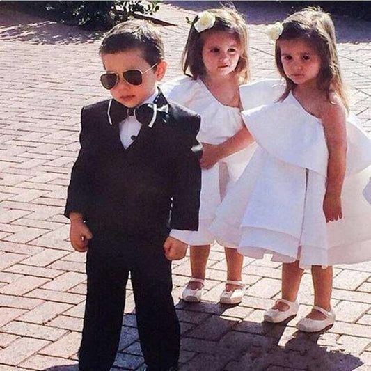 Arrival ivory Tulle Pretty Flower Girl Dresses soft lace Baby Girl Infant lace Dress Kids Formal Wear lace