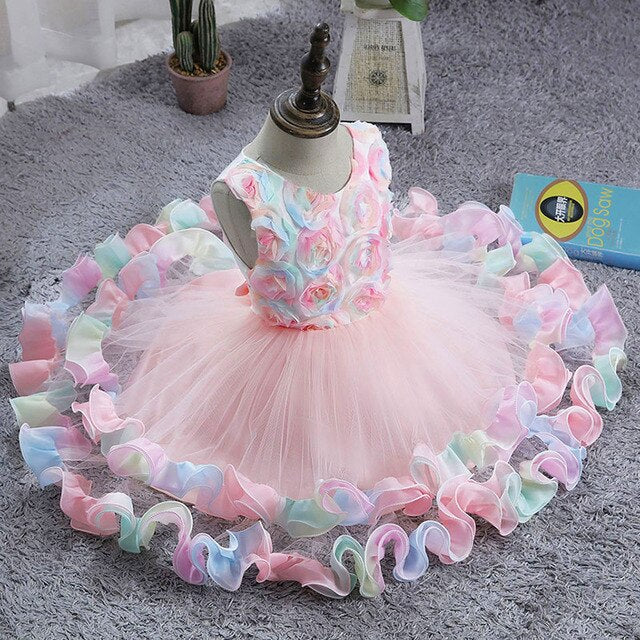 Baby Kids Infant Girl Flower Princess Party Tutu Dress Children Wedding Bridesmaid Toddler Lace Christmas Dress Vestidos Clothes