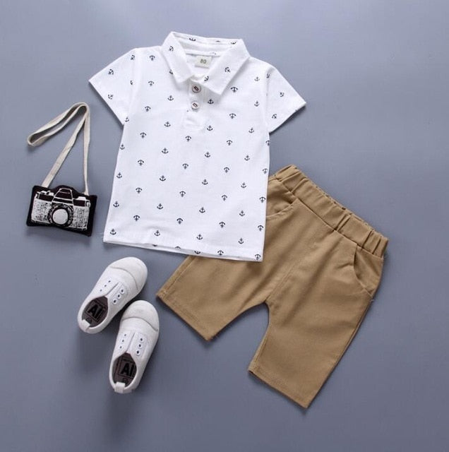 BibiCola Hot Sale Summer Boys Clothing Sets Children Boys Clothes Kids Fashion T-shit+denim Shorts 2pcs Suits Cotton Tracksuits