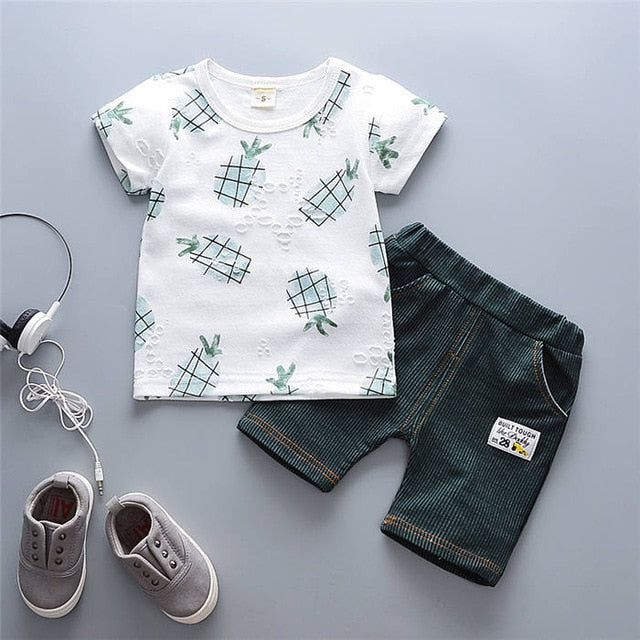 BibiCola Hot Sale Summer Boys Clothing Sets Children Boys Clothes Kids Fashion T-shit+denim Shorts 2pcs Suits Cotton Tracksuits