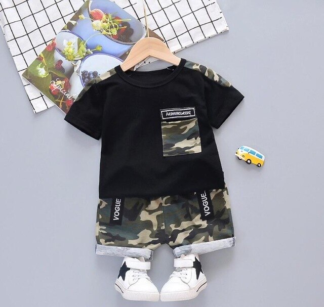 Summer Boys Clothing Sets T-shirt denim Shorts 2pcs Set