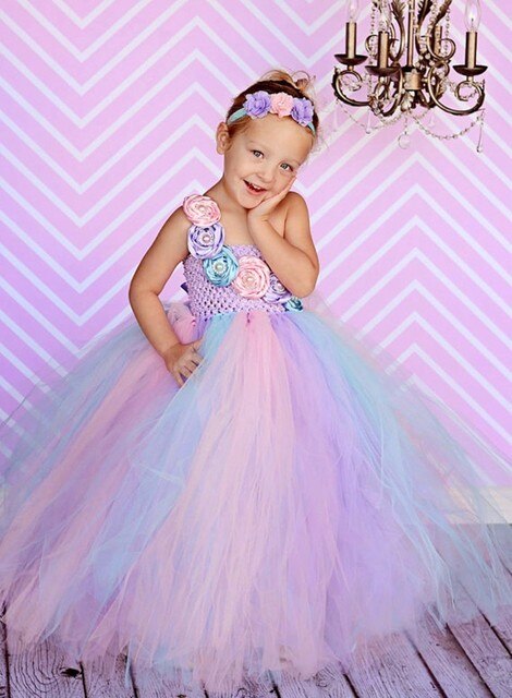 Blue Girl Dress Flower Girl Tutu Dress Birthday for Girls Size 2-10Y