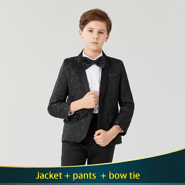 Boy's Casual Suit Blazer Flower Boy Suit Dress For Wedding Children Formal Blazer Clothes Children's Jacquard suit coat