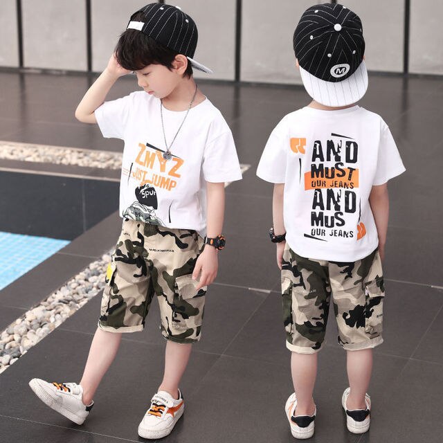 Boys Clothing Sets Summer Casual Outfit T-shirt + Pants Boys Clothes Children Clothing Suit Kids Tracksuit Teen 6 8 9 10 12 Year