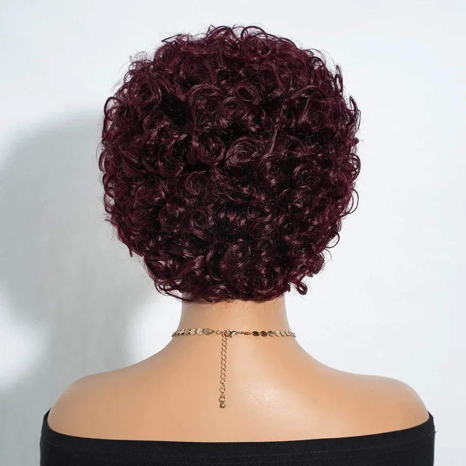Afro Puff Pixie Bob Wig with Bangs