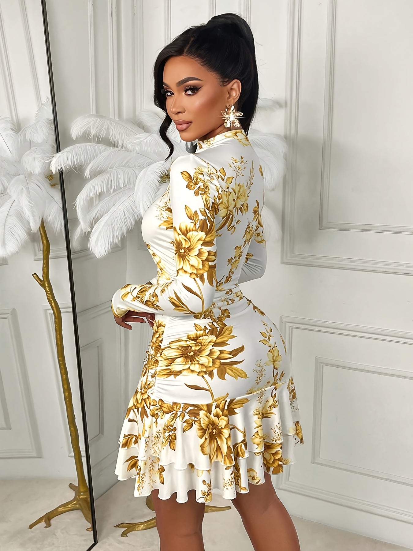 Women's Floral Print Short Dress