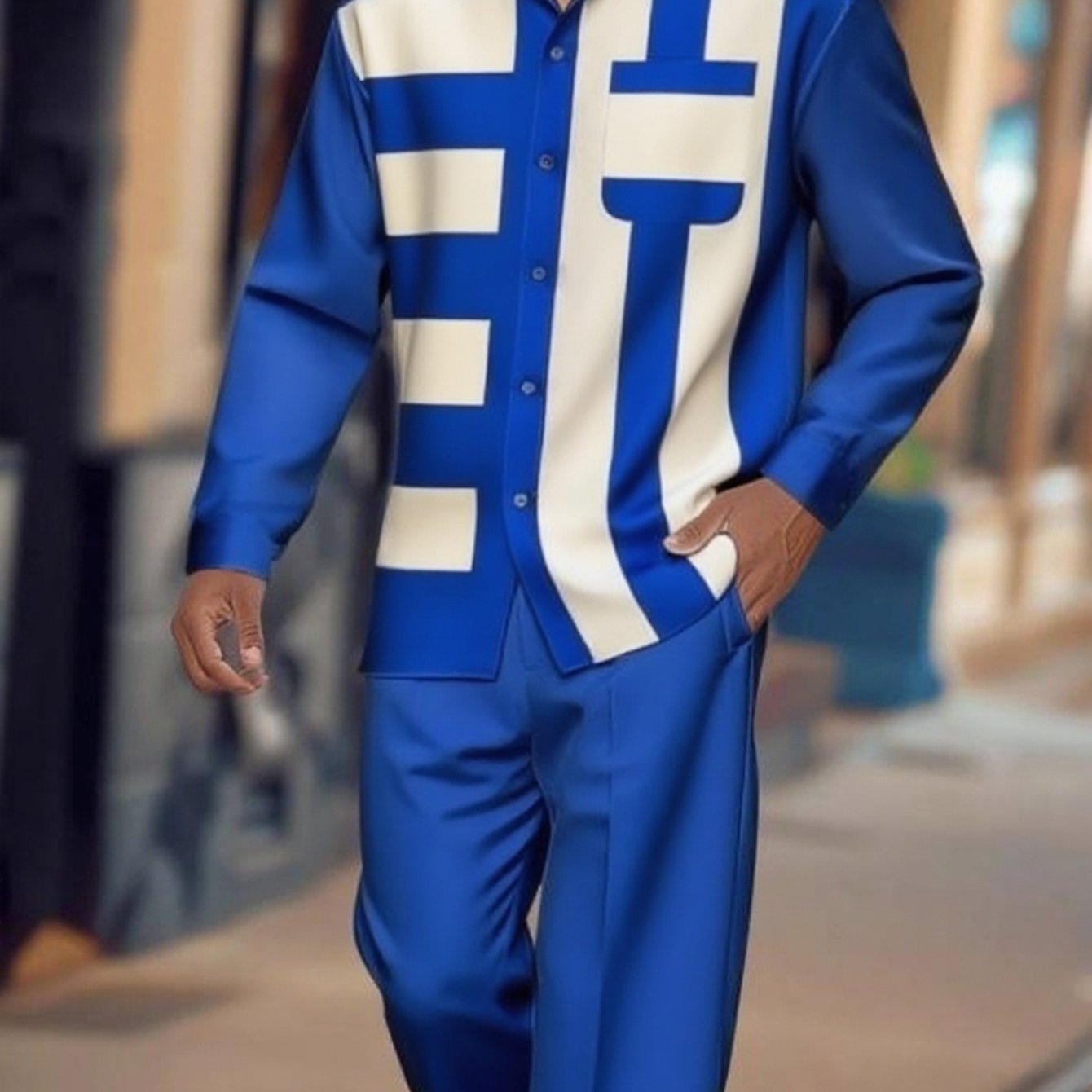 Bradely Leny Designer Men's long-sleeved shirt and trouser suit