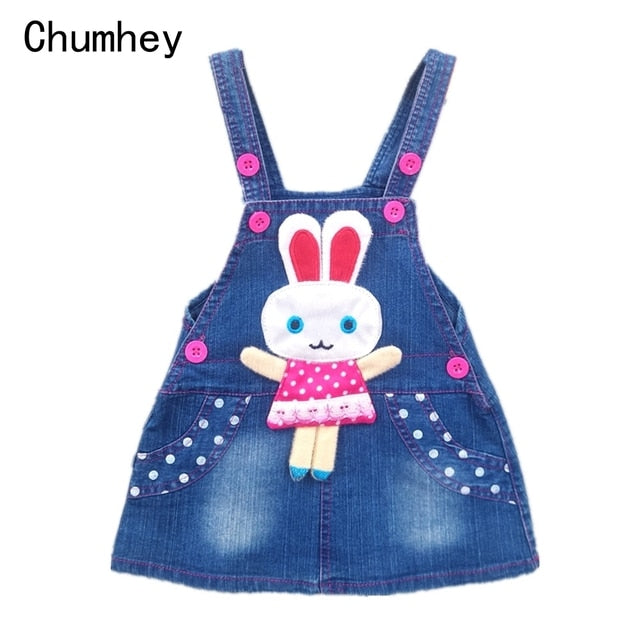 Chumhey 1-6T Kids Sundress Summer Girls Jeans Suspender dress Overalls Baby Straps Denim Bib Dress Toddler Clothing Bebe Clothes