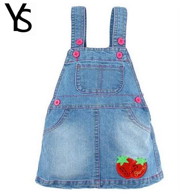 Chumhey 1-6T Kids Sundress Summer Girls Jeans Suspender dress Overalls Baby Straps Denim Bib Dress Toddler Clothing Bebe Clothes