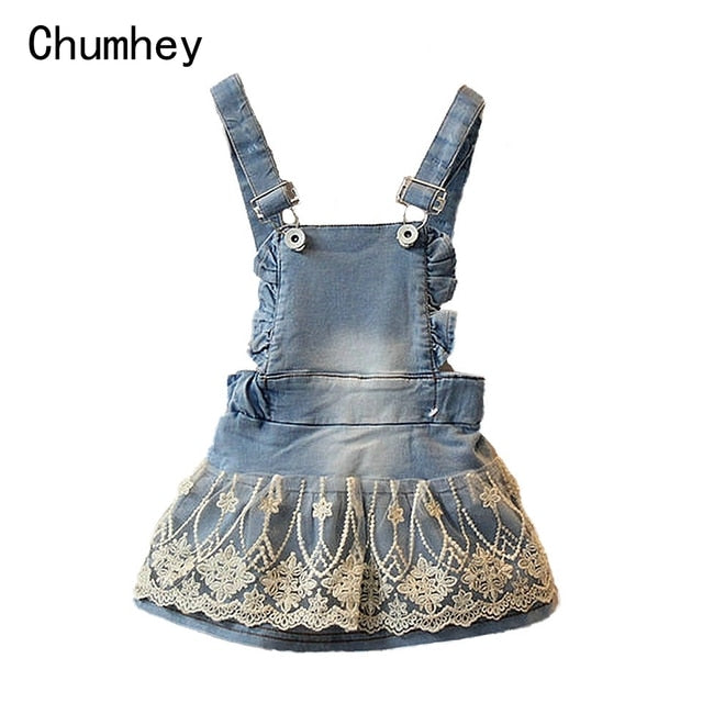 Chumhey 1-6T Kids Sundress Summer Girls Jeans Suspender dress Overalls Baby Straps Denim Bib Dress Toddler Clothing Bebe Clothes