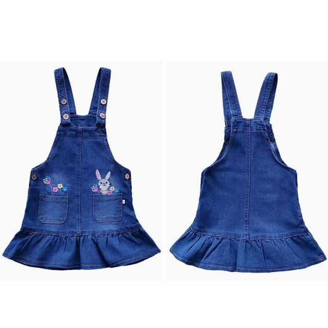 Chumhey 1-6T Kids Sundress Summer Girls Jeans Suspender dress Overalls Baby Straps Denim Bib Dress Toddler Clothing Bebe Clothes