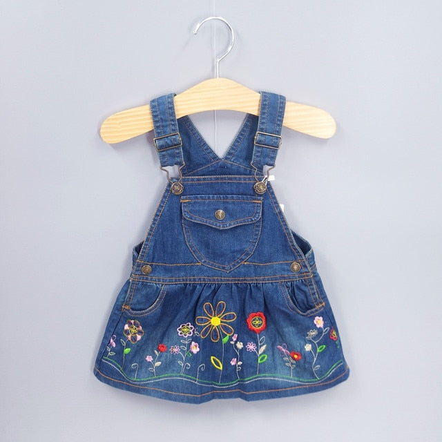 Chumhey 1-6T Kids Sundress Summer Girls Jeans Suspender dress Overalls Baby Straps Denim Bib Dress Toddler Clothing Bebe Clothes