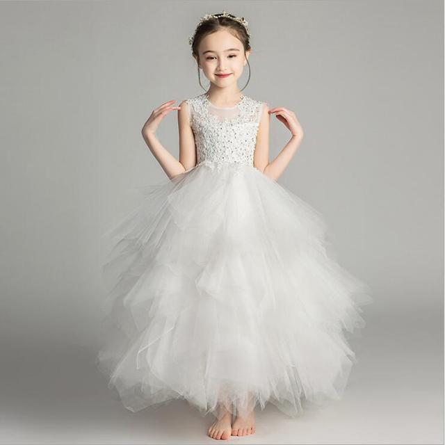 Elegant Formal Dress Girls Clothing Flower Girls Wedding Evening Clothes Kids Dresses for Girls Princess Party Long Gown 3-14yrs