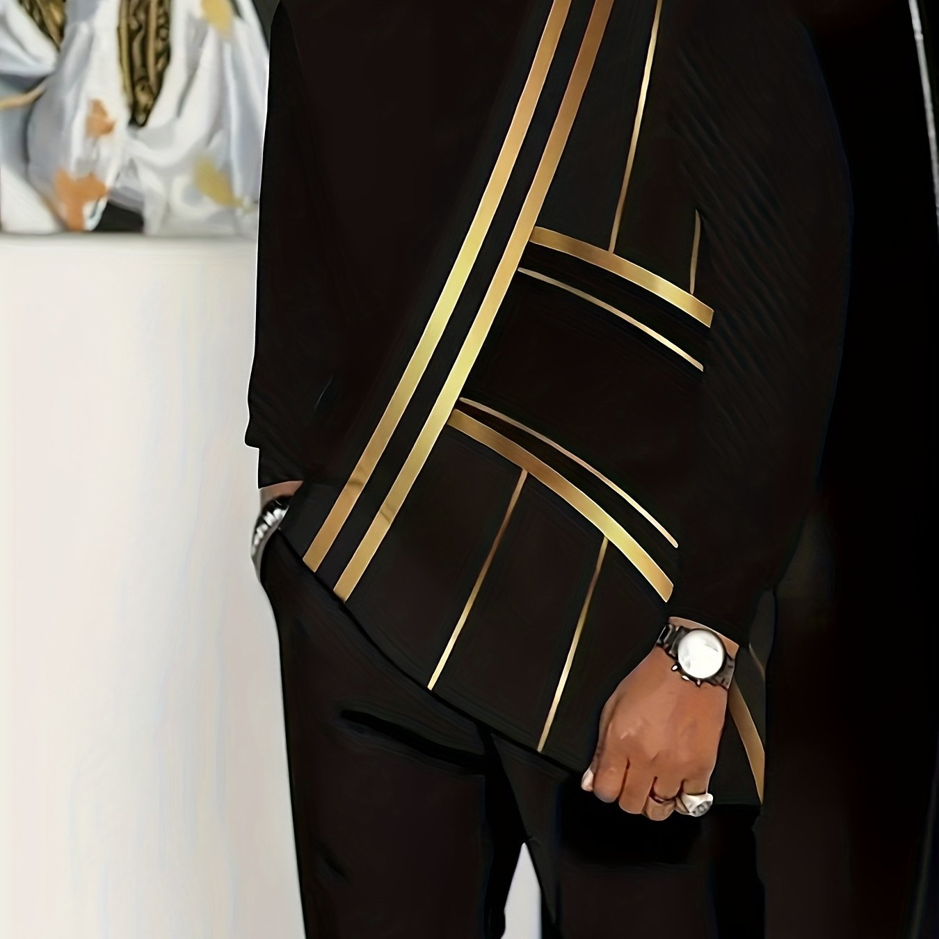 Men's Long-Sleeved Top and Pants Set