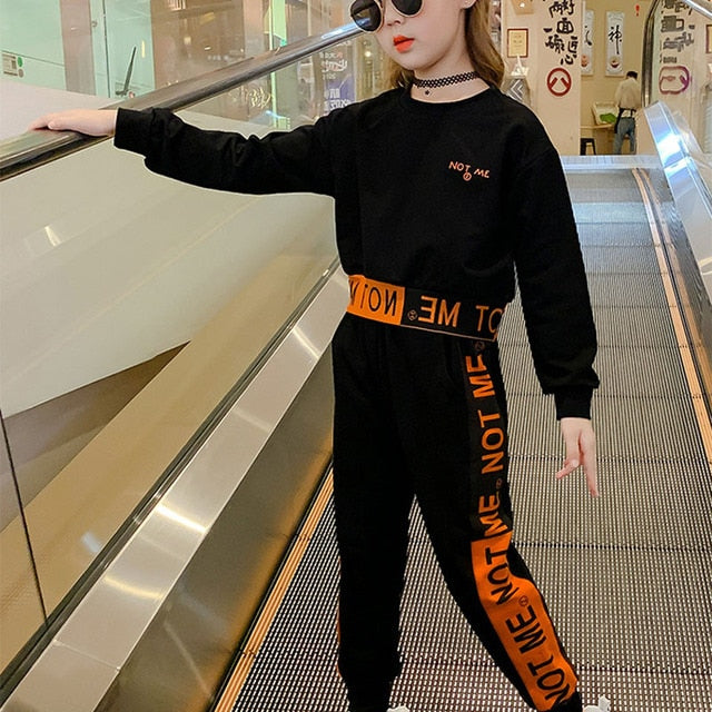 Girls' Sweater Suit Spring Autumn Children'S Clothing  Long-Sleeved Casual Top+Casual Trousers Big Kids Sports Clothes Sets