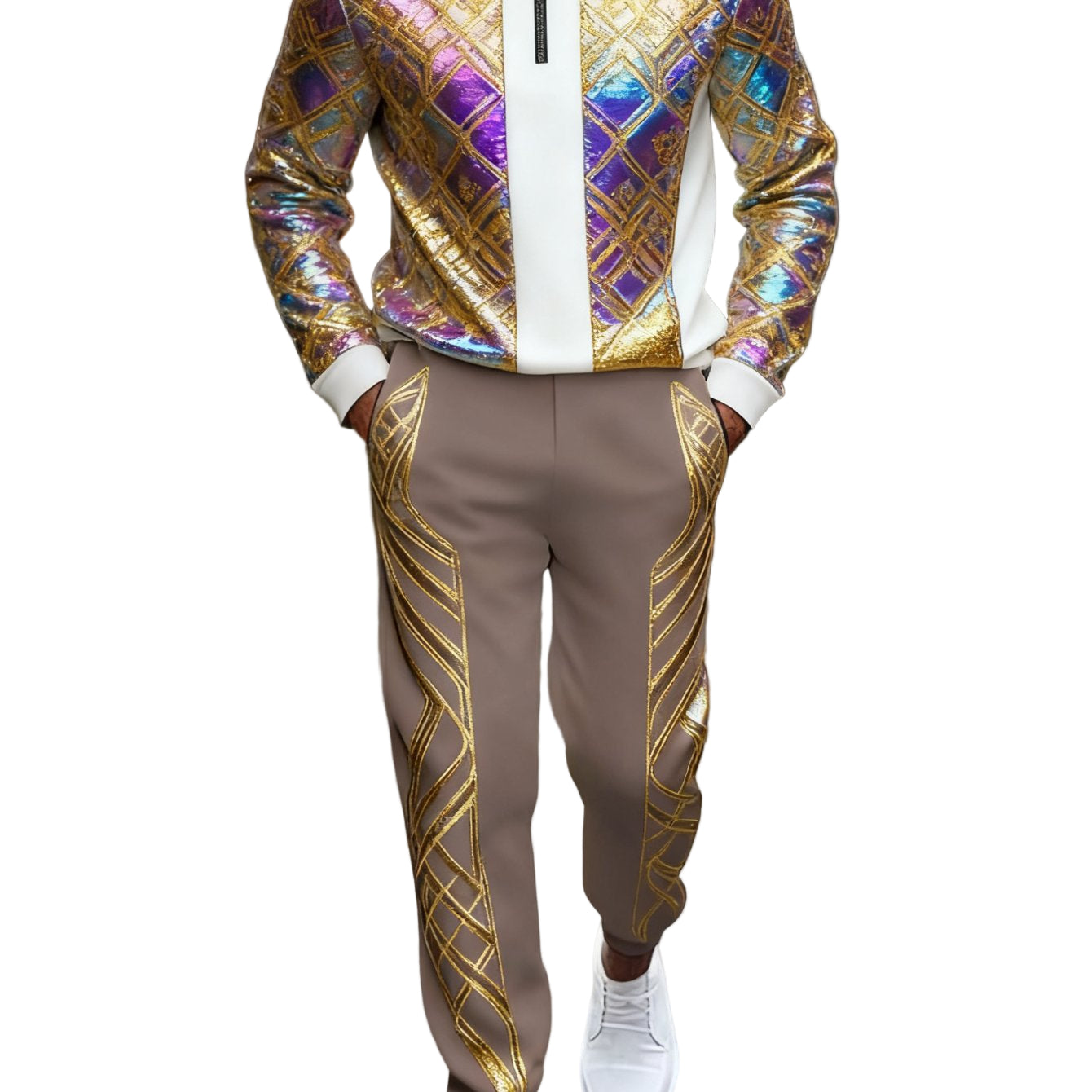 Men's Digital Print Two Piece Set