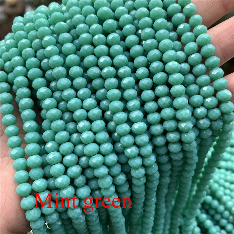 Wholesale 4x6mm/50pcs Crystal Rondel Faceted Crystal Glass Beads Loose Spacer Round Beads for Jewelry Making Jewelry Diy