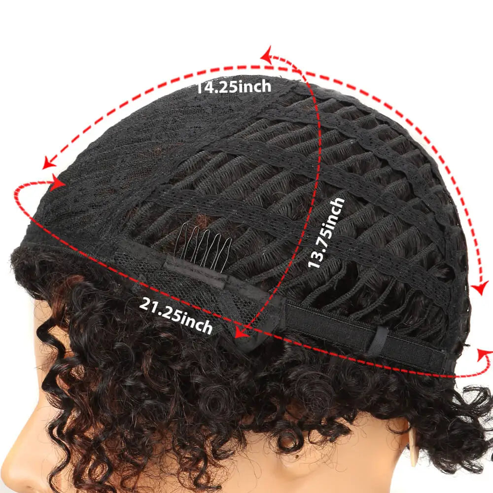 Lekker 99j Burg Red Short Pixie Cut Afro Kinky Curly Bob Human Hair Wigs For Women Brazilian Remy Hair Ready to Wear Colored Wig