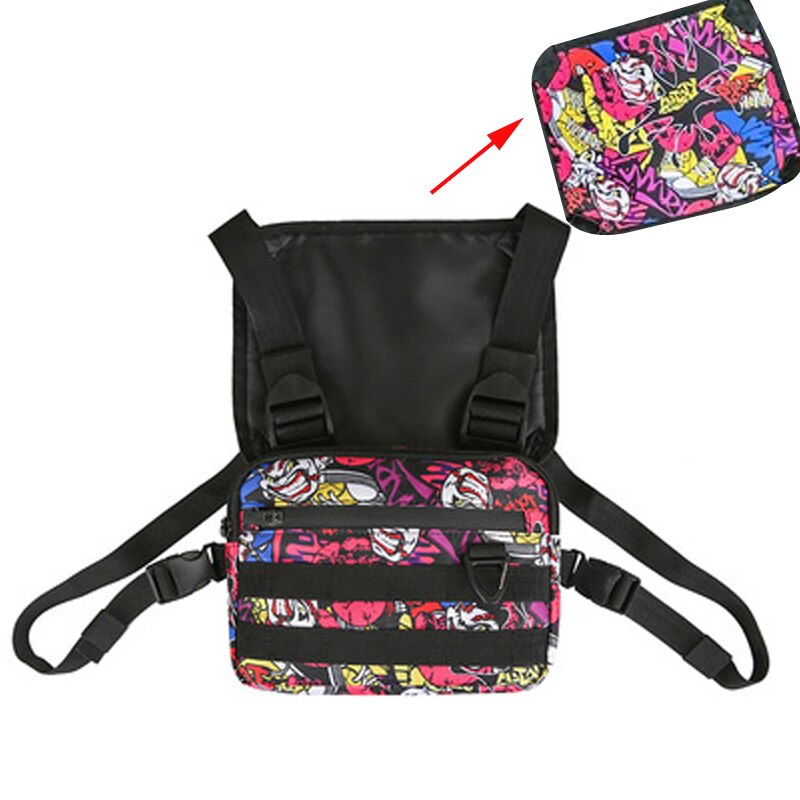Functional Tactical Chest Bag Fashion Bullet Hip Hop Vest Streetwear Bag Waist Pack Women Black Chest Rig Bag 233