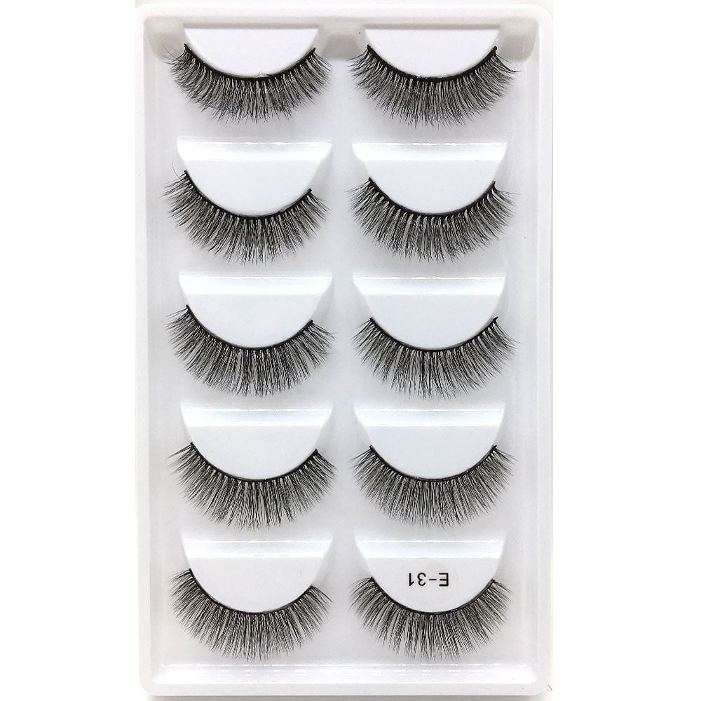 New Full 5 Pairs one box 3D Mink Hair False Eyelashes Natural Thick Long Eye Lashes Wispy Makeup Beauty Extension Tools H13