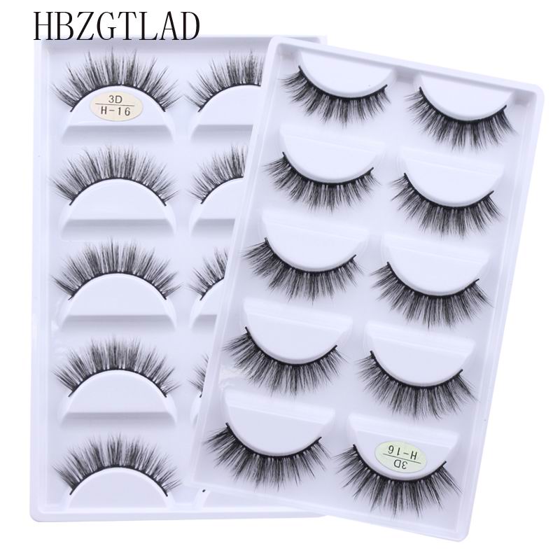 New Full 5 Pairs one box 3D Mink Hair False Eyelashes Natural Thick Long Eye Lashes Wispy Makeup Beauty Extension Tools H13