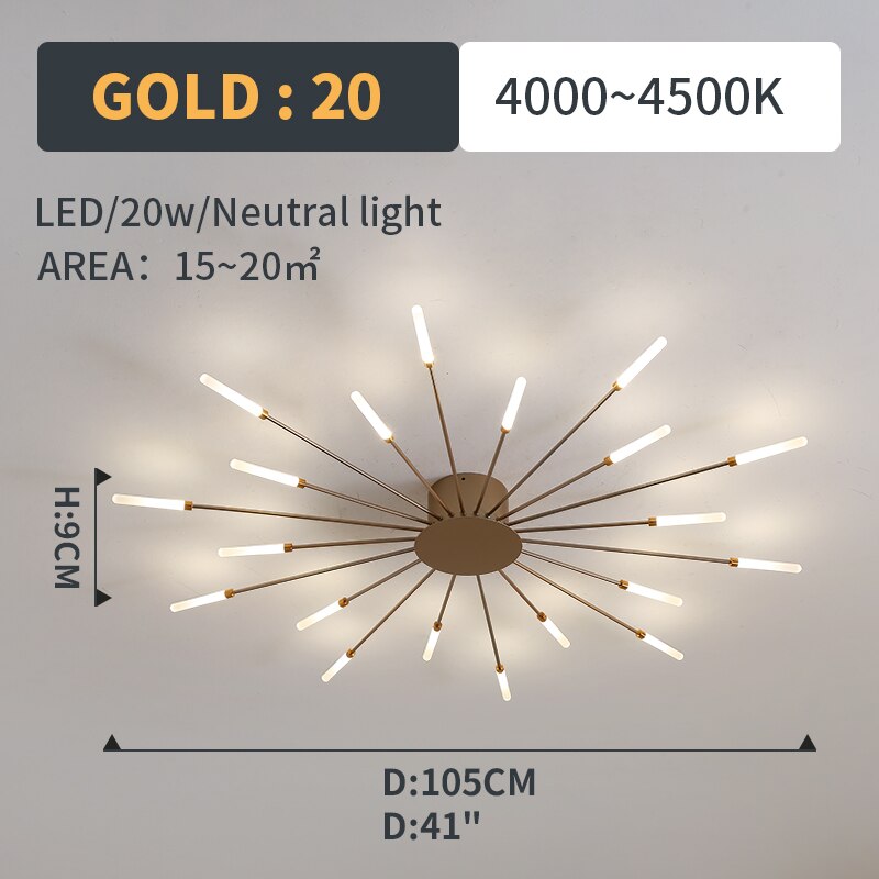 Hot sale fireworks led Chandelier For Living Room Bedroom Home chandelier Modern Led Ceiling Chandelier Lamp Lighting chandelier