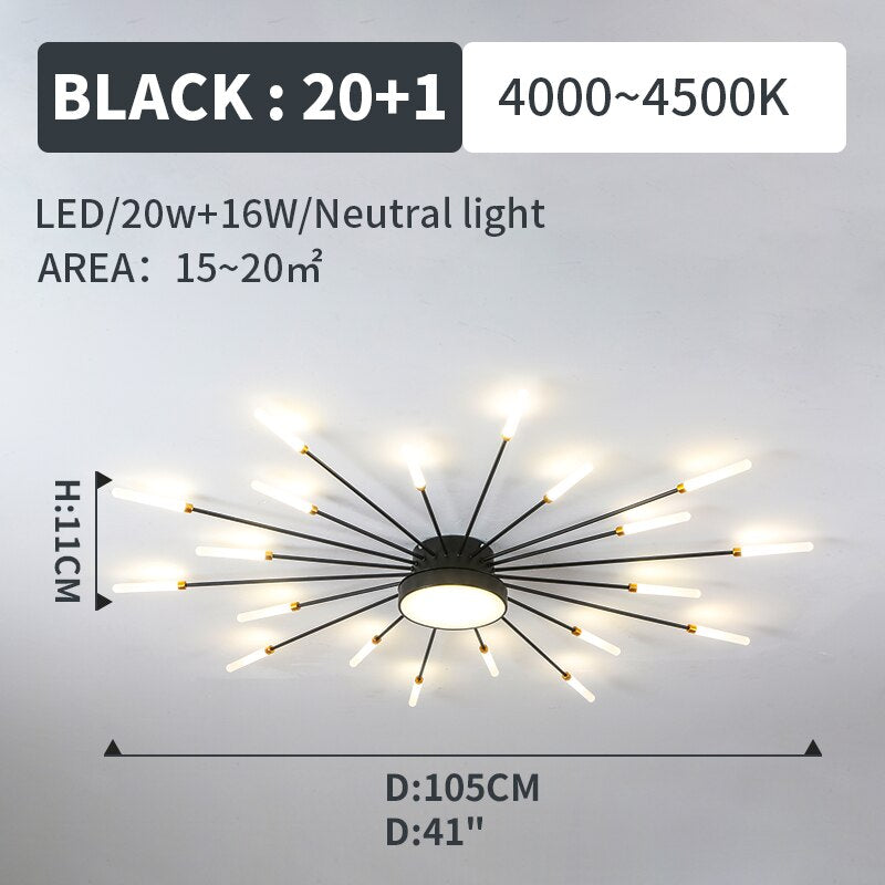 Hot sale fireworks led Chandelier For Living Room Bedroom Home chandelier Modern Led Ceiling Chandelier Lamp Lighting chandelier
