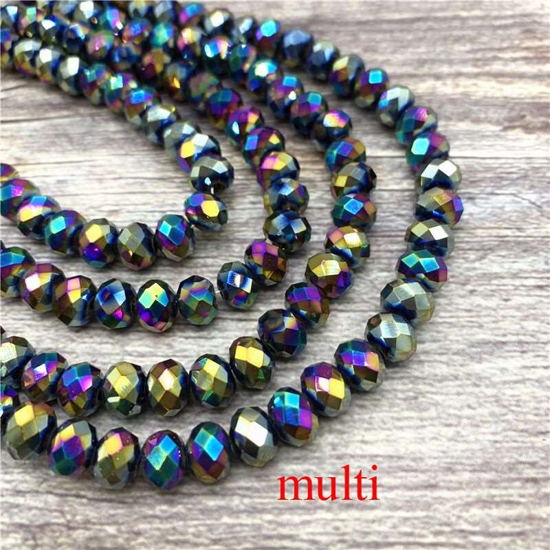 2X3/ 3X4/ 4X6/ 6X8mm Crystal Beads AB Multicolor Sapcer Glass Beads for Jewelry Hand Ring Necklace Making DIY Wholesale
