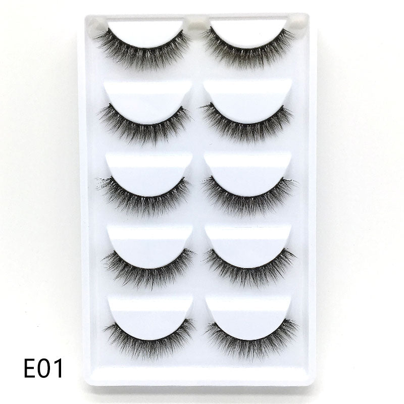 New Full 5 Pairs one box 3D Mink Hair False Eyelashes Natural Thick Long Eye Lashes Wispy Makeup Beauty Extension Tools H13
