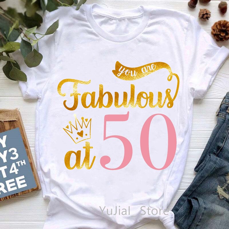Damn I Make 40/50/60 Look Good Graphic Print T-Shirt Women Red Lips