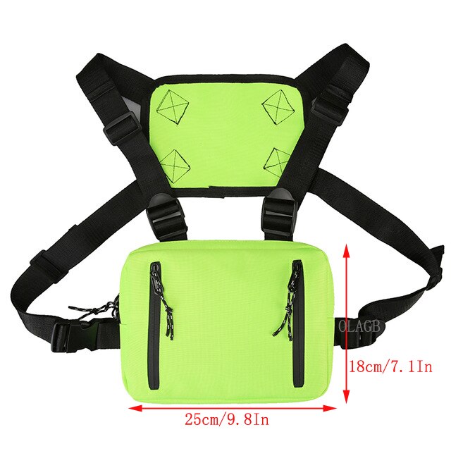 Functional Tactical Chest Bag Fashion Bullet Hip Hop Vest Streetwear Bag Waist Pack Women Black Chest Rig Bag 233