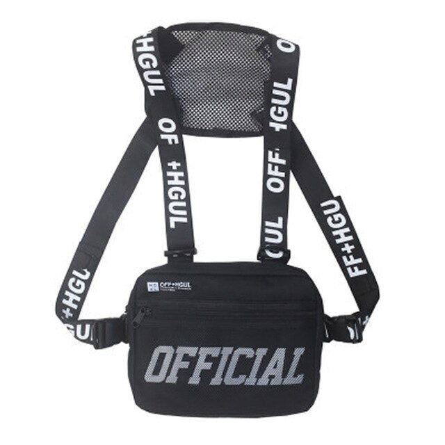 Functional Tactical Chest Bag Fashion Bullet Hip Hop Vest Streetwear Bag Waist Pack Women Black Chest Rig Bag 233