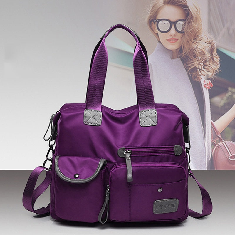 Gusure Women's Multi-pockets Shoulder Bag New Fashion Portable Outdoor Travel Zipper Multi-function Large Capacity Handbags